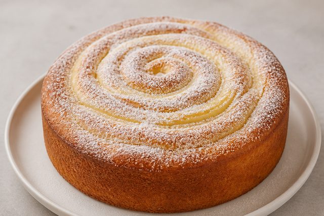 Bolo sonho com creme de baunilha