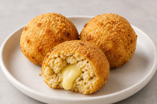 Bombas de frango com couve-flor e queijo