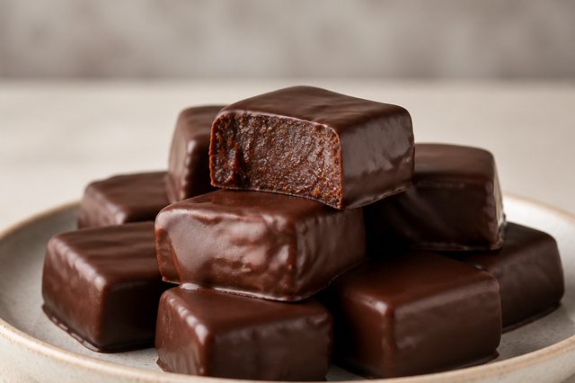 Bombom de banana com cacau e chocolate