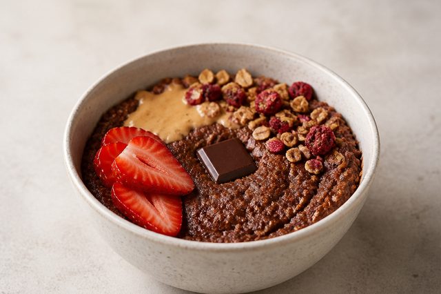 Bowl assado de aveia com chocolate
