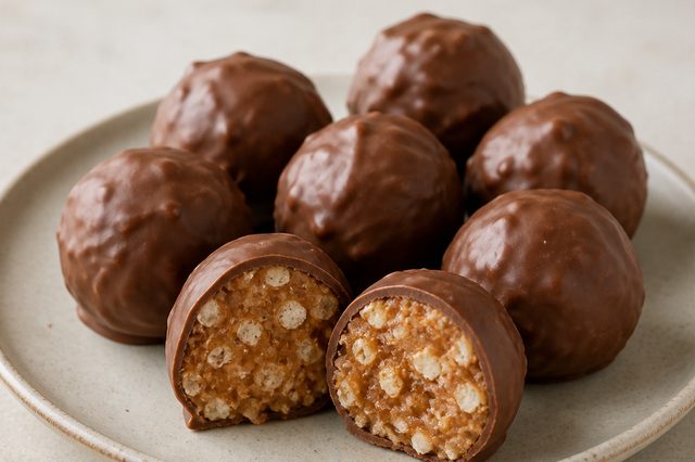 Brigadeiro de caramelo com flocos de arroz