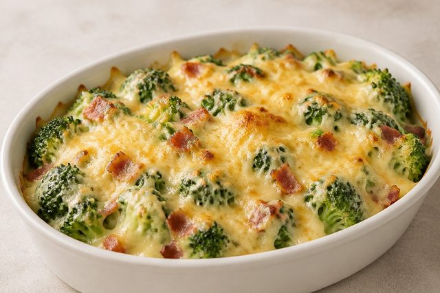 Brócolis Cremoso com Queijo e Bacon