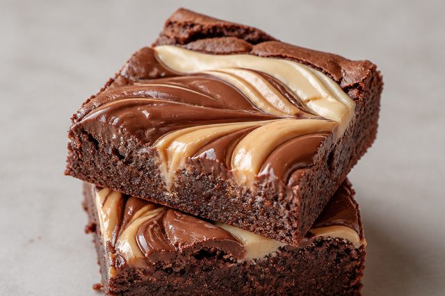 Brownie com dois cremes de avelã