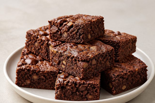 Brownie de aveia e arroz com pasta de amendoim
