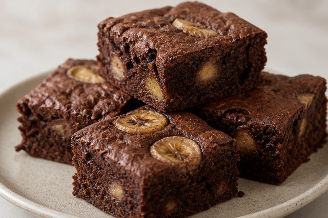 Brownie de banana e cacau