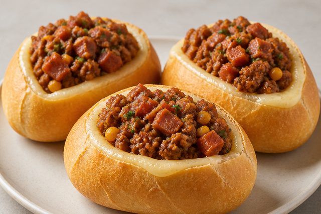 Buraco quente com carne moída bacon e calabresa