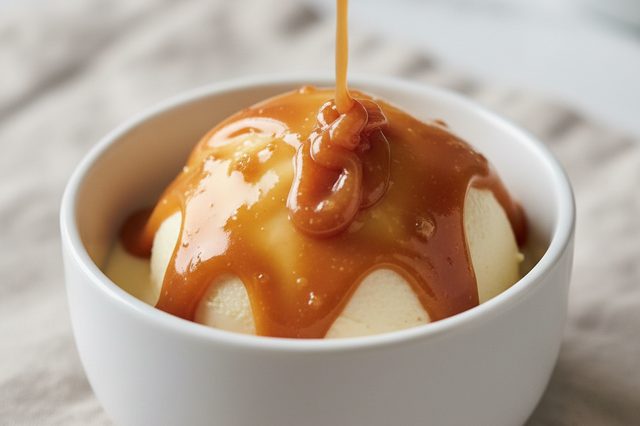 Calda de caramelo com manteiga e creme de leite