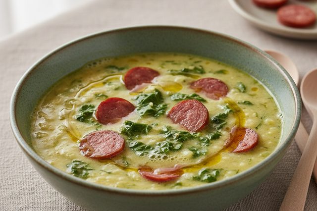 Caldo verde com batata e paio
