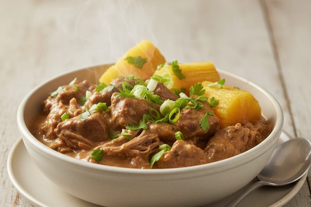 Carne de Panela de Pressão com Mandioca