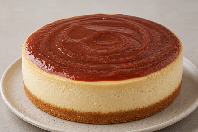 Cheesecake assado com goiabada cremosa