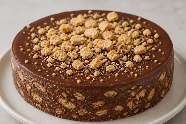 Chocotorta de biscoito com ganache