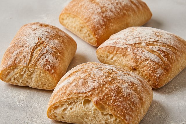 Ciabatta caseira com dobras de envelope