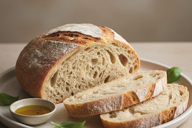 Ciabatta caseira com dobras