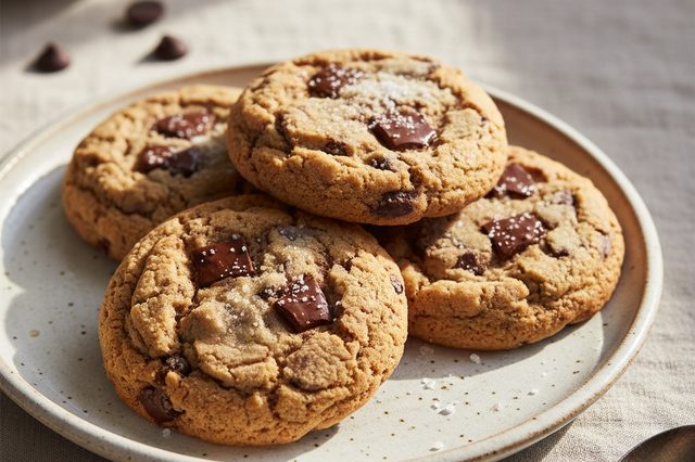 Cookies de chocolate com açúcar mascavo