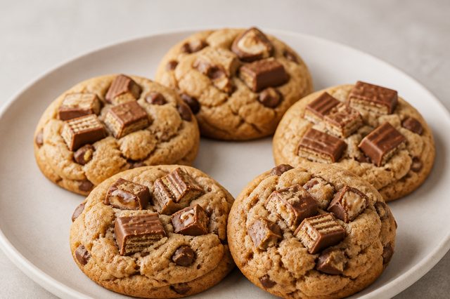Cookies de wafer com dois recheios de chocolate