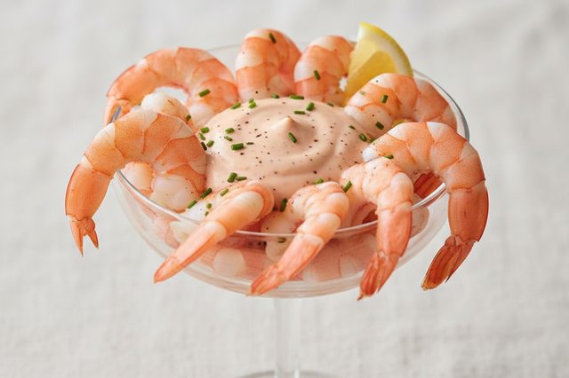 Coquetel de camarão com molho rosé