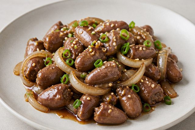 Coração de frango ao molho oriental