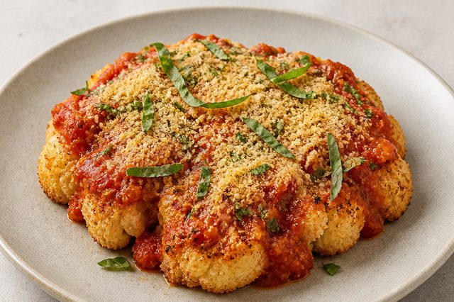 Couve-flor à parmegiana vegana