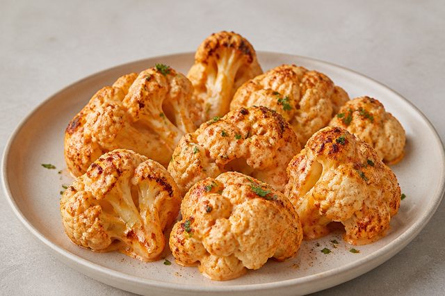 Couve-flor na air fryer com molho de iogurte e páprica