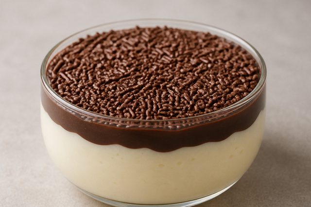 Creme aerado de leite condensado com ganache