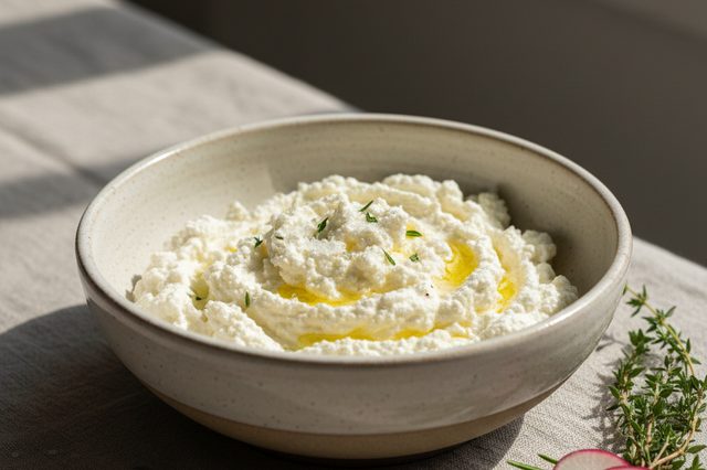 Creme de queijo caseiro de leite coalhado