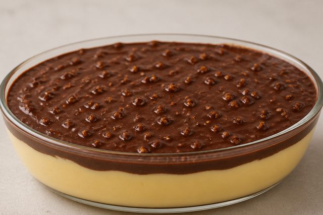 Creme trufado de maracujá com casquinha de castanha-de-caju