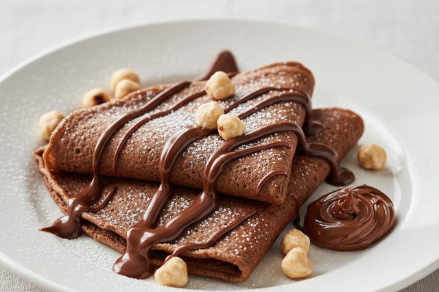 Crepe de chocolate com avelã
