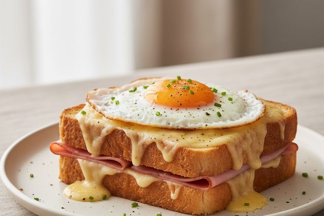 Croque-madame com molho bechamel