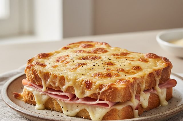 Croque-monsieur gratinado com gruyère