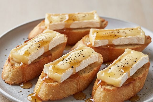 Crostini de brie com mel