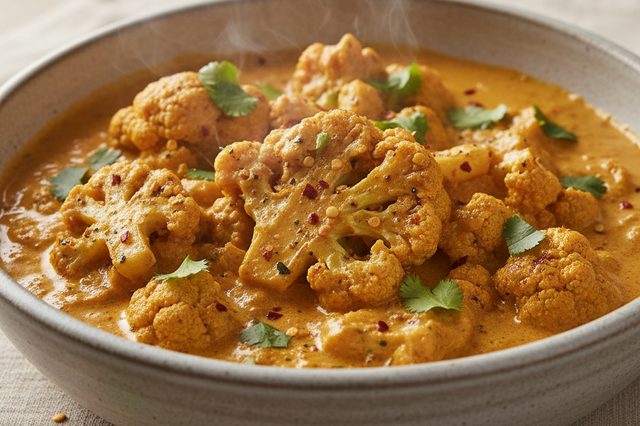 Curry de couve-flor com leite de coco