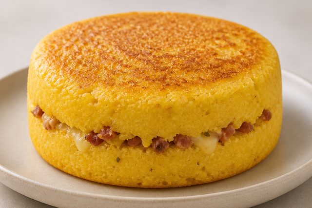 Cuscuz de panela recheado com calabresa