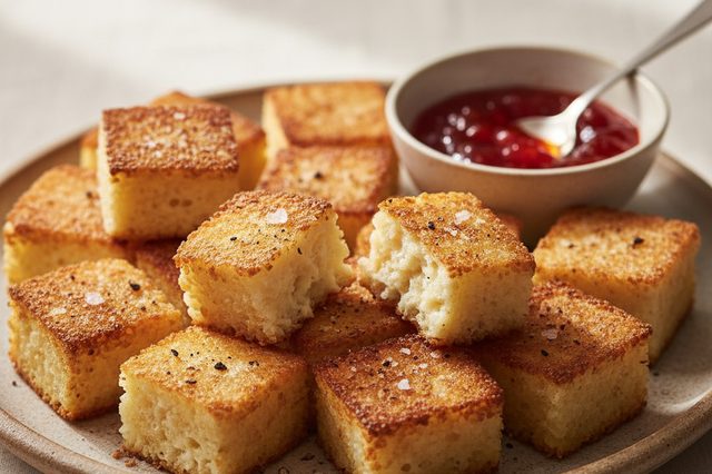 Dadinhos de tapioca com queijo coalho assados