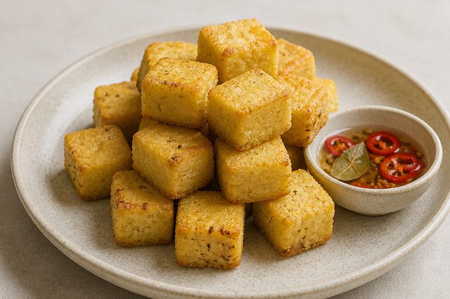 Dadinhos de tapioca com tremoço e picles