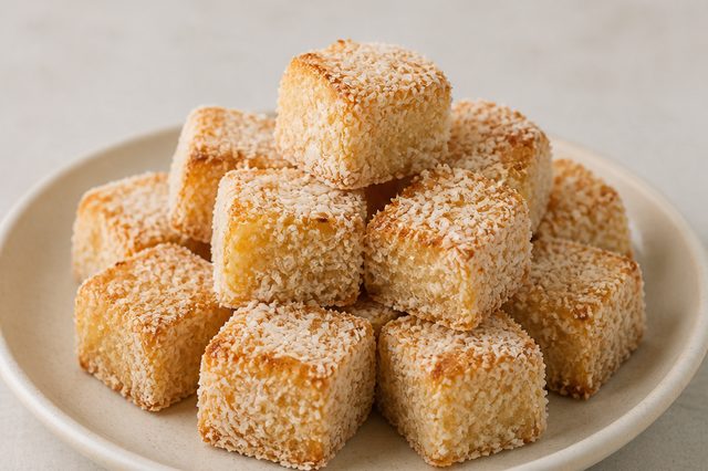 Dadinhos doces de tapioca e coco
