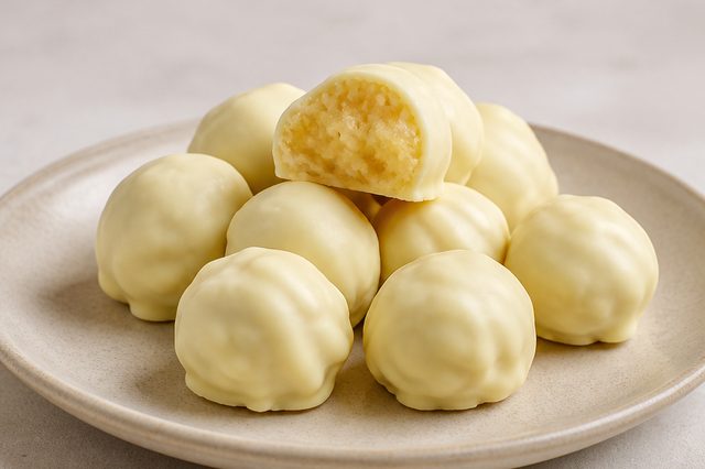 Docinhos de abacaxi, coco e chocolate branco