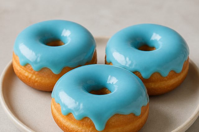 Donuts com glacê azul