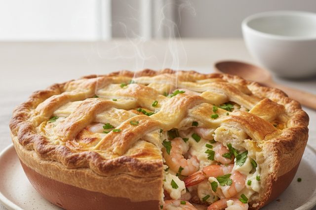 Empadão de camarão com requeijão