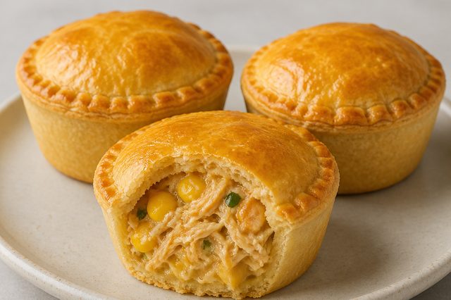 Empadas de frango com milho e requeijão