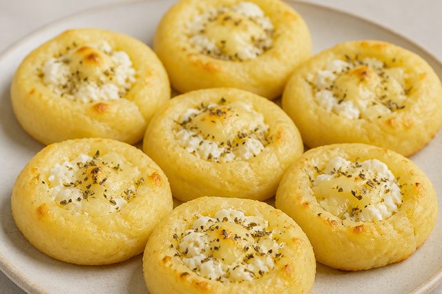 Esfiha de batata com cottage e muçarela