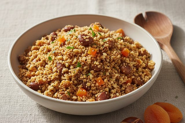 Farofa de castanha portuguesa com damasco