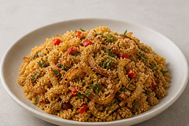 Farofa de cebola caramelizada com pimenta
