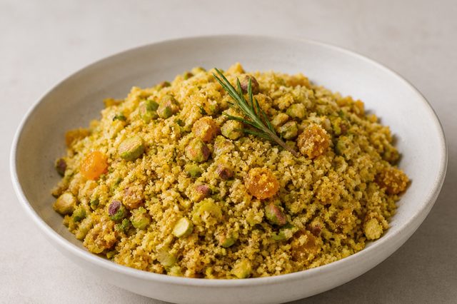 Farofa de pistache e damasco