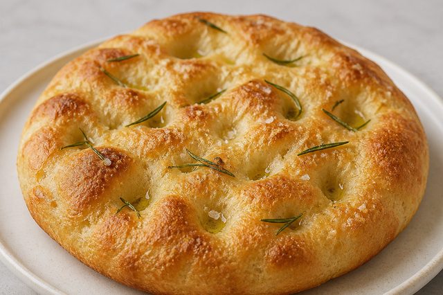Focaccia de preguiçoso com alecrim