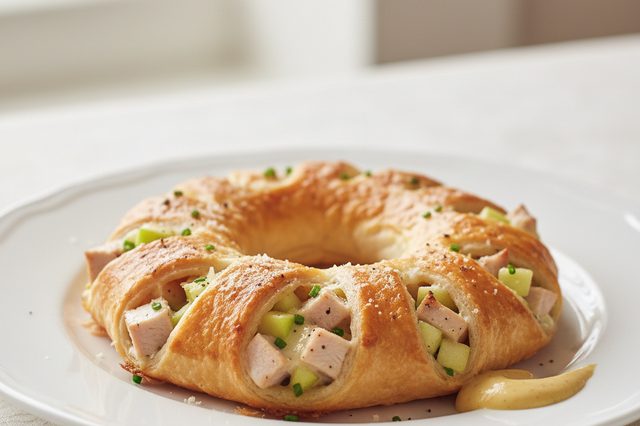 Folhado de peito de peru com maçã verde