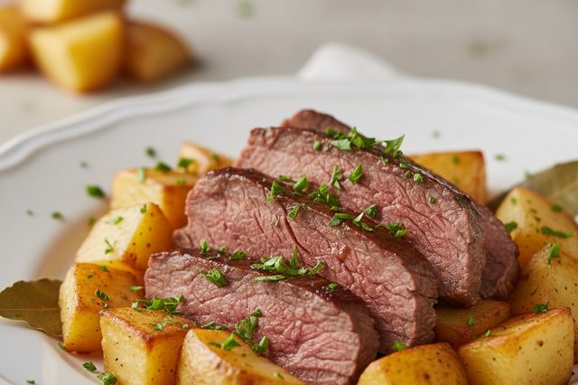 Fraldinha na pressão com batatas