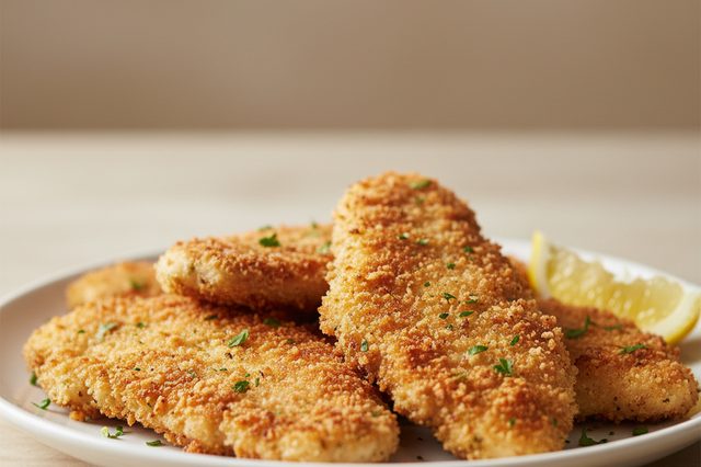 Frango à milanesa na frigideira com panko