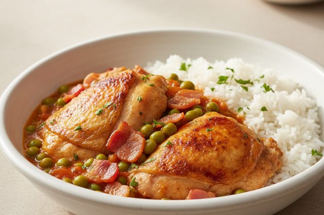 Frango com Ervilhas e Bacon