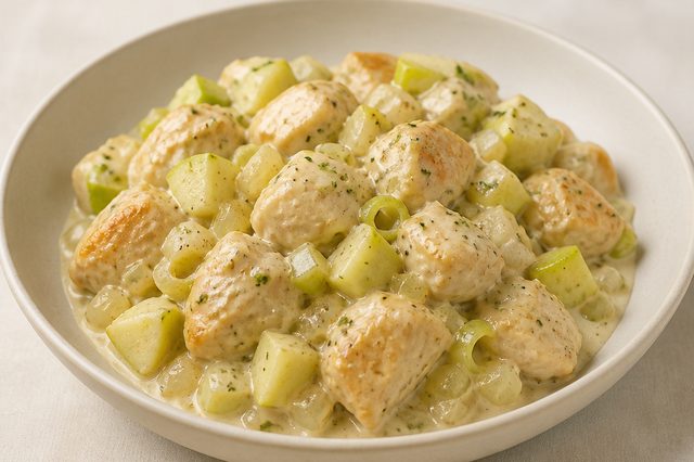 Frango com maçã verde e iogurte