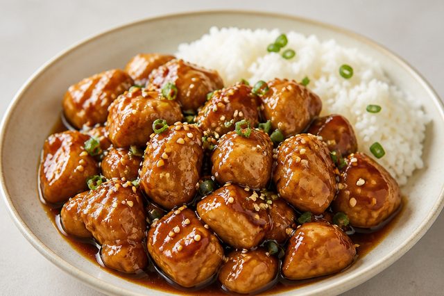 Frango teriyaki caseiro com saquê e mirin